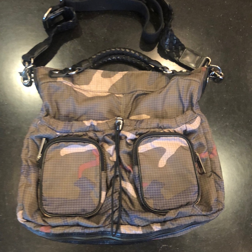 LAMB by Gwen Stefani camo freestyle crossbody bag